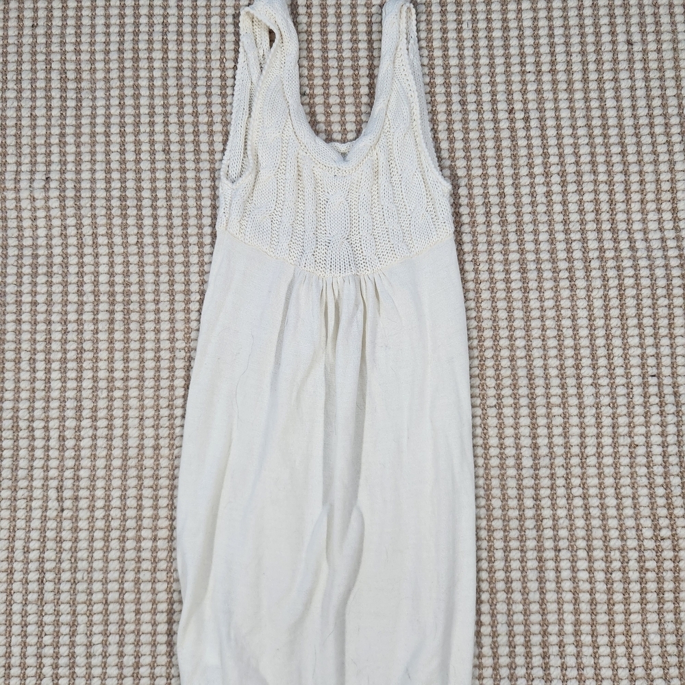 Divided Ivory Sleeveless Cableknit Textured Middi Sweater Spring Dress Sz 2